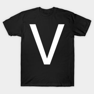 Helvetica V in white T-Shirt